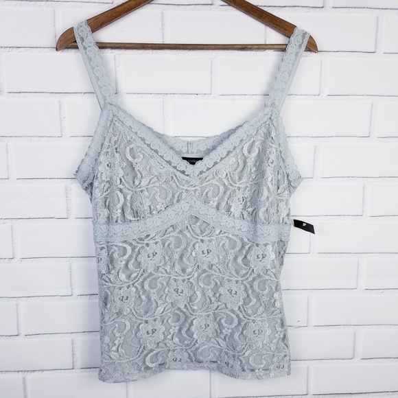 Valerie Stevens Tops - NWT Valerie Steven's Womens Lacy Tank Top XL Gray